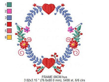 Charger l&#39;image dans la galerie, Monogram Frame embroidery designs - Flower embroidery design machine embroidery pattern - Flowers wreath embroidery file - girl embroidery
