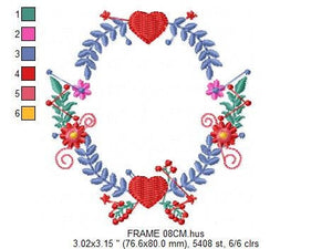 Monogram Frame embroidery designs - Flower embroidery design machine embroidery pattern - Flowers wreath embroidery file - girl embroidery