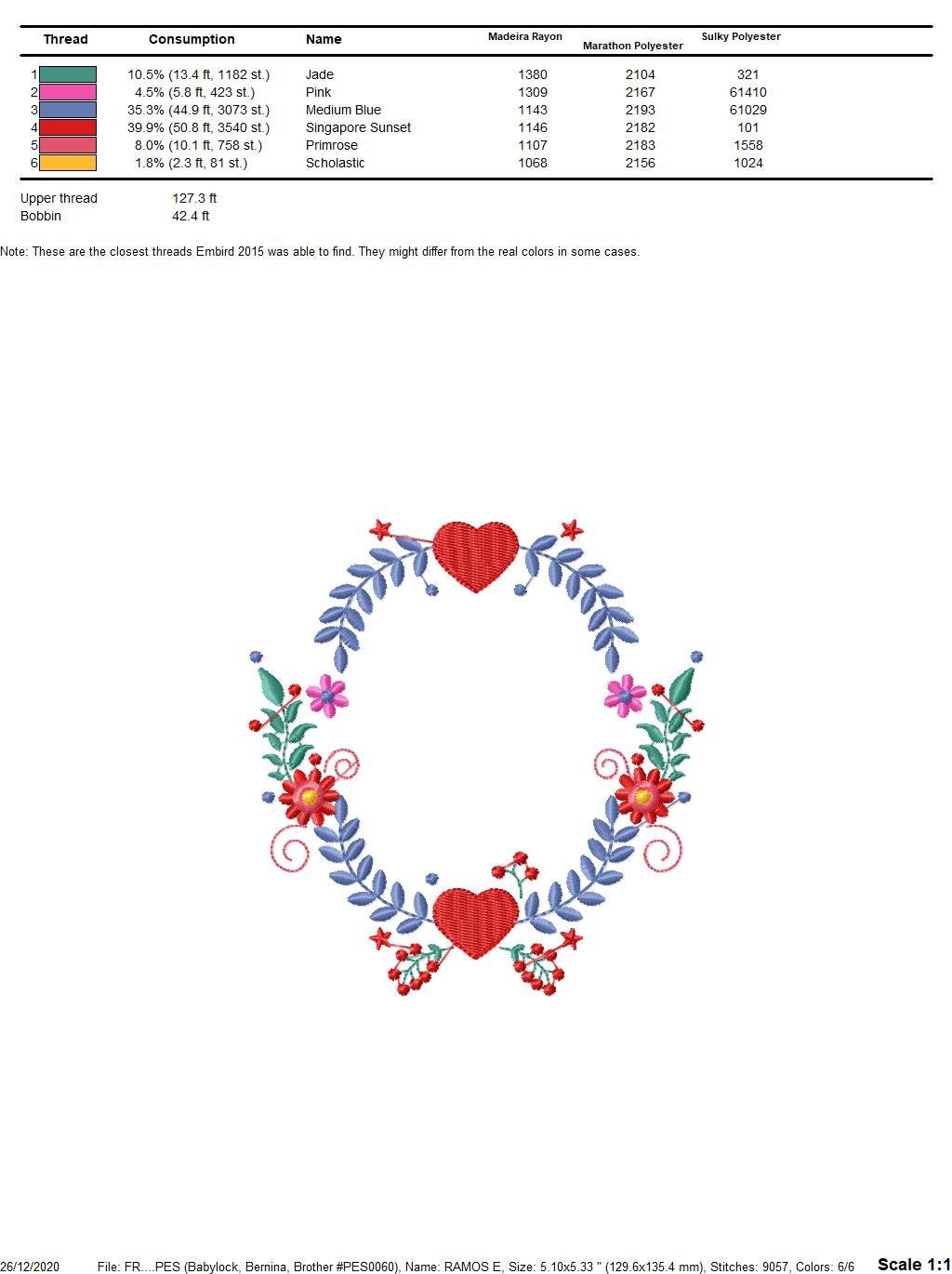 Monogram Frame embroidery designs - Laurel with Flower and hearts machine embroidery pattern - Flowers wreath file - Instant download pes