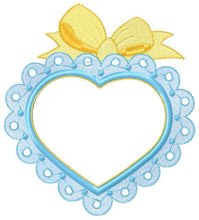 Load image into Gallery viewer, Heart with Lace embroidery designs - Heart frame embroidery design machine embroidery pattern - Baby girl embroidery file Heart embroidery
