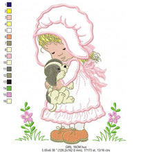 Carica l&#39;immagine nel visualizzatore di Gallery, Girl embroidery designs - Dog embroidery design machine embroidery pattern - girl with dog embroidery file - instant digital download pes
