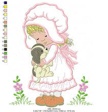 Carica l&#39;immagine nel visualizzatore di Gallery, Girl embroidery designs - Dog embroidery design machine embroidery pattern - girl with dog embroidery file - instant digital download pes
