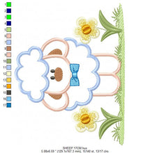 Laden Sie das Bild in den Galerie-Viewer, Sheep embroidery design - Lamb embroidery designs machine embroidery pattern - baby boy embroidery file - newborn embroidery sheep applique
