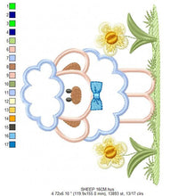 Load image into Gallery viewer, Sheep embroidery design - Lamb embroidery designs machine embroidery pattern - baby boy embroidery file - newborn embroidery sheep applique
