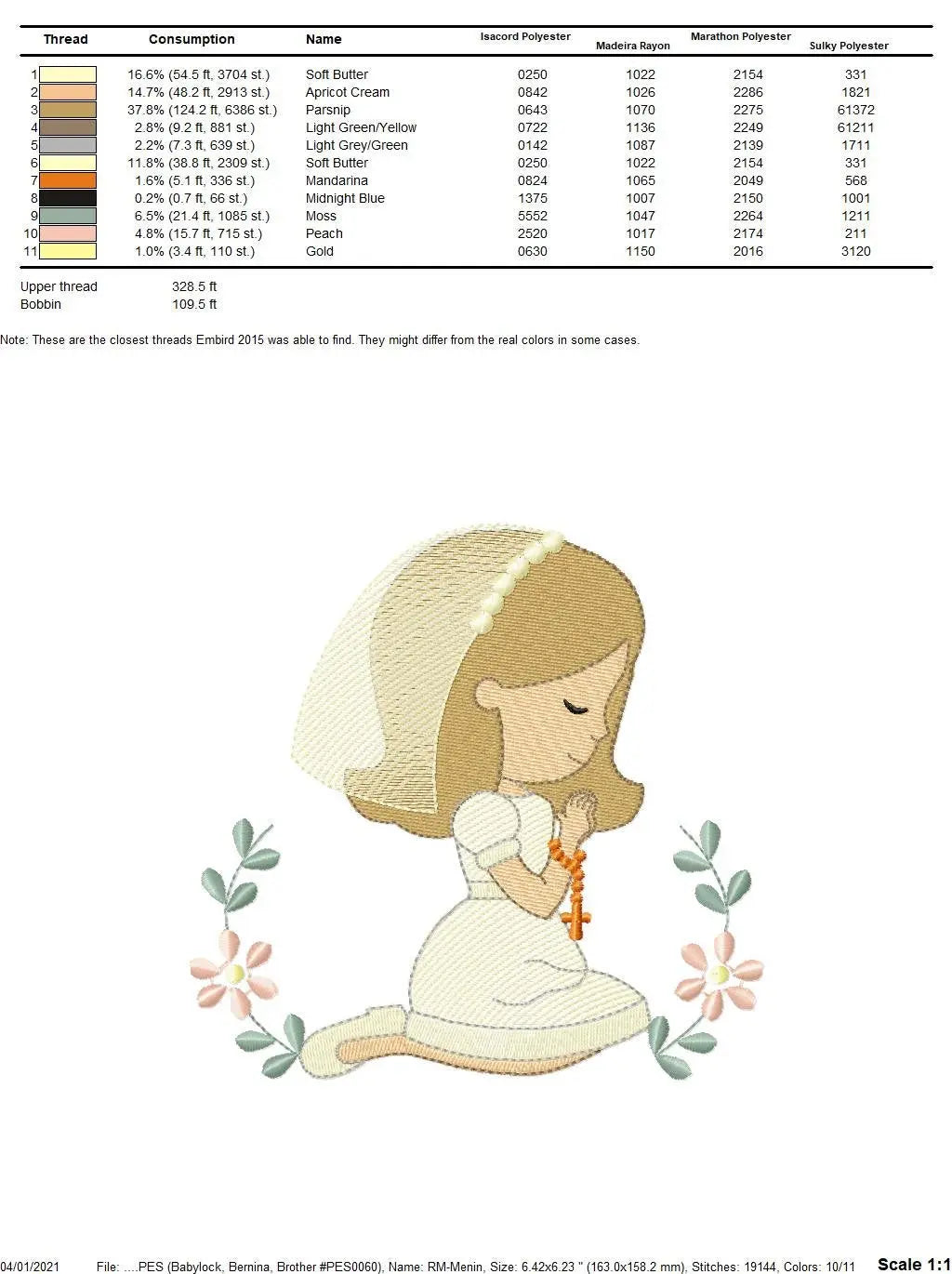 Praying girl embroidery designs - First Communion embroidery design machine embroidery pattern - Christian embroidery file - Christening Marcia Embroidery