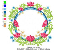 Charger l&#39;image dans la galerie, Monogram Frame embroidery designs - Flower embroidery design machine embroidery pattern - Rose wreath embroidery file - instant download pes
