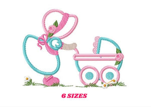 Baby embroidery design - Newborn embroidery designs machine embroidery pattern - Baby car embroidery file - Baby girl embroidery boy kid