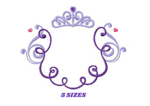 Laden Sie das Bild in den Galerie-Viewer, Crown embroidery designs - Princess Frame embroidery design machine embroidery pattern - newborn embroidery file - Princess Monogram frame
