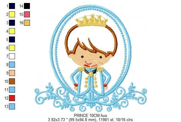 Prince embroidery designs - Knight embroidery design machine embroidery pattern - instant download - baby boy embroidery file fairytale king Marcia Embroidery