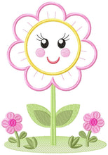 Load image into Gallery viewer, Flowers embroidery designs - Flower with face embroidery design machine embroidery pattern - Spring embroidery file - flower applique floral
