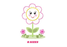 Load image into Gallery viewer, Flowers embroidery designs - Flower with face embroidery design machine embroidery pattern - Spring embroidery file - flower applique floral
