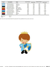 Load image into Gallery viewer, Prince embroidery designs - King embroidery design machine embroidery pattern - Baby boy embroidery file Disney Fairytale Knight design
