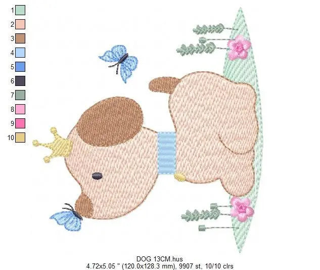 Dogs embroidery designs - Dog embroidery design machine embroidery pattern - Puppy embroidery file -  baby boy embroidery instant download Marcia Embroidery