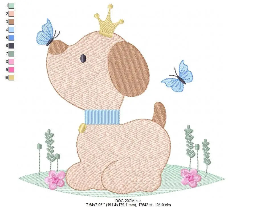 Dogs embroidery designs - Dog embroidery design machine embroidery pattern - Puppy embroidery file -  baby boy embroidery instant download Marcia Embroidery