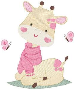 Giraffe embroidery design - Animal embroidery designs machine embroidery pattern - Baby girl embroidery file - Instant download digital file