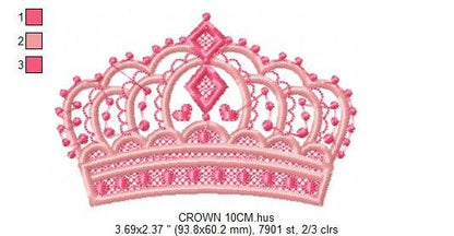 Crown embroidery designs - Princess crown embroidery design machine embroidery pattern - Beauty Pageant Crown design - princess queen crown