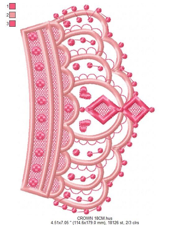 Crown embroidery designs - Princess crown embroidery design machine embroidery pattern - Beauty Pageant Crown design - princess queen crown