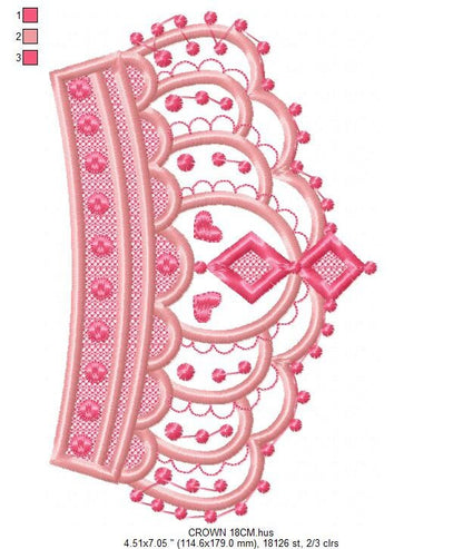 Crown embroidery designs - Princess crown embroidery design machine embroidery pattern - Beauty Pageant Crown design - princess queen crown
