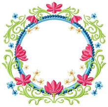 Load image into Gallery viewer, Monogram Frame embroidery designs - Flower embroidery design machine embroidery pattern - Rose wreath embroidery file - instant download pes
