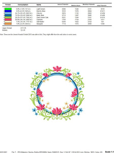 Monogram Frame embroidery designs - Flower embroidery design machine embroidery pattern - Rose wreath embroidery file - instant download pes