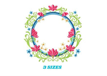 Laden Sie das Bild in den Galerie-Viewer, Monogram Frame embroidery designs - Flower embroidery design machine embroidery pattern - Rose wreath embroidery file - instant download pes
