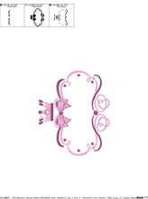 Charger l&#39;image dans la galerie, Crown embroidery designs - Princess Frame embroidery design machine embroidery pattern - newborn embroidery file - Princess Monogram frame
