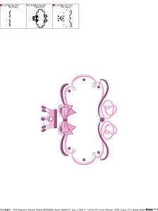 Crown embroidery designs - Princess Frame embroidery design machine embroidery pattern - newborn embroidery file - Princess Monogram frame