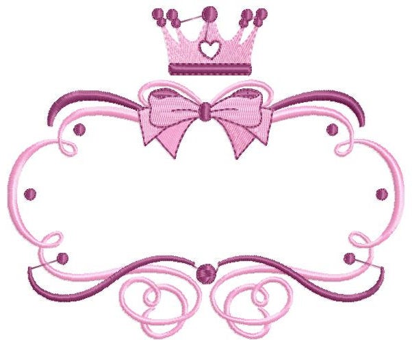 Crown embroidery designs - Princess Frame embroidery design machine embroidery pattern - newborn embroidery file - Princess Monogram frame