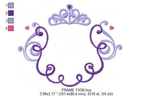 Crown embroidery designs - Princess Frame embroidery design machine embroidery pattern - newborn embroidery file - Princess Monogram frame