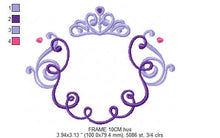 Cargar imagen en el visor de la galería, Crown embroidery designs - Princess Frame embroidery design machine embroidery pattern - newborn embroidery file - Princess Monogram frame
