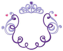 Laden Sie das Bild in den Galerie-Viewer, Crown embroidery designs - Princess Frame embroidery design machine embroidery pattern - newborn embroidery file - Princess Monogram frame
