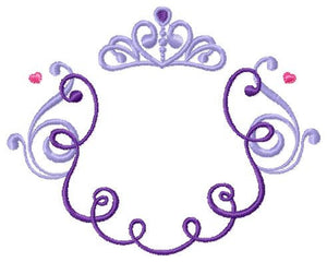 Crown embroidery designs - Princess Frame embroidery design machine embroidery pattern - newborn embroidery file - Princess Monogram frame