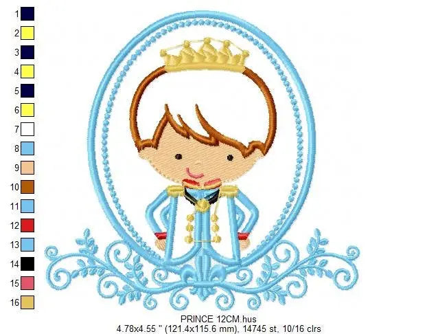 Prince embroidery designs - Knight embroidery design machine embroidery pattern - instant download - baby boy embroidery file fairytale king Marcia Embroidery