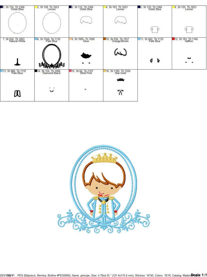 Prince embroidery designs - Knight embroidery design machine embroidery pattern - instant download - baby boy embroidery file fairytale king Marcia Embroidery