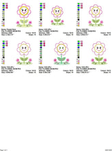 Carica l&#39;immagine nel visualizzatore di Gallery, Flowers embroidery designs - Flower with face embroidery design machine embroidery pattern - Spring embroidery file - flower applique floral
