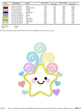 Charger l&#39;image dans la galerie, Star embroidery design machine embroidery pattern - Star applique design - Rainbow embroidery file - baby girl embroidery - instant download
