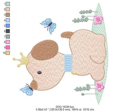 Dogs embroidery designs - Dog embroidery design machine embroidery pattern - Puppy embroidery file -  baby boy embroidery instant download Marcia Embroidery