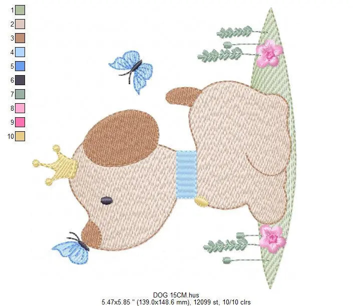 Dogs embroidery designs - Dog embroidery design machine embroidery pattern - Puppy embroidery file -  baby boy embroidery instant download Marcia Embroidery
