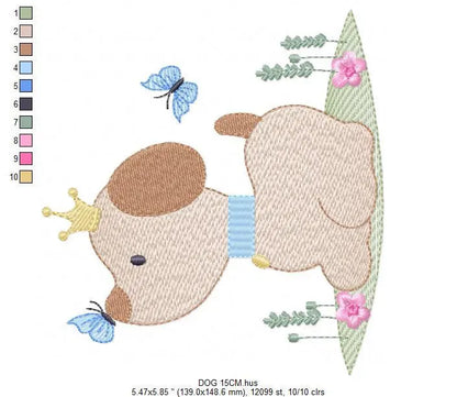 Dogs embroidery designs - Dog embroidery design machine embroidery pattern - Puppy embroidery file -  baby boy embroidery instant download Marcia Embroidery