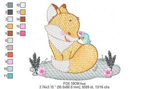 Red Fox embroidery designs - Woodland animals embroidery design machine embroidery pattern - Animal embroidery file - digital download pes