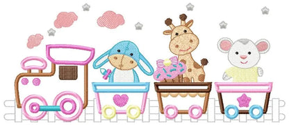 Train embroidery designs - Animals embroidery design machine embroidery pattern - Baby boy embroidery file - Train applique design download Marcia Embroidery
