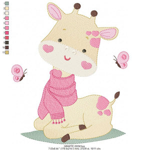 Giraffe embroidery design - Animal embroidery designs machine embroidery pattern - Baby girl embroidery file - Instant download digital file