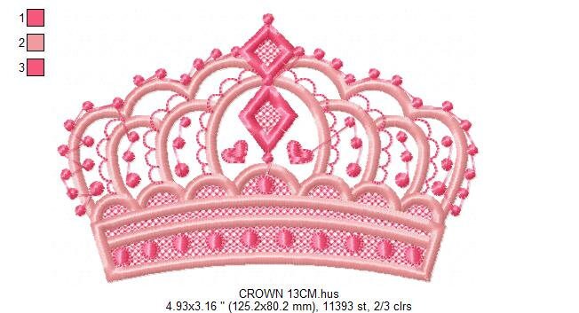 Crown embroidery designs - Princess crown embroidery design machine embroidery pattern - Beauty Pageant Crown design - princess queen crown