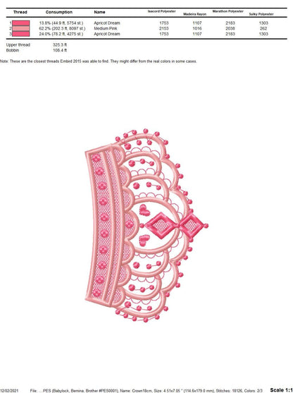 Crown embroidery designs - Princess crown embroidery design machine embroidery pattern - Beauty Pageant Crown design - princess queen crown