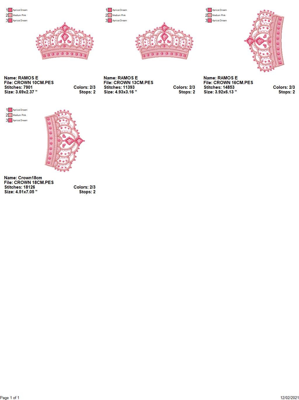 Crown embroidery designs - Princess crown embroidery design machine embroidery pattern - Beauty Pageant Crown design - princess queen crown