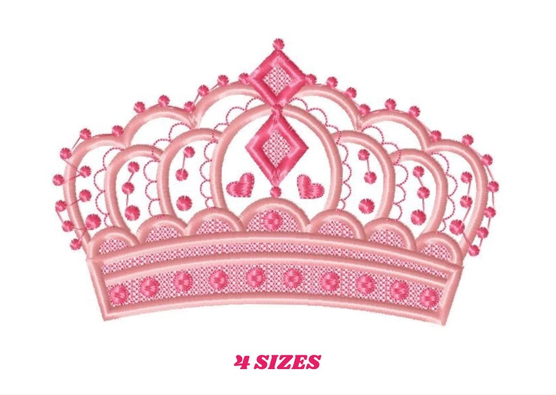 Crown embroidery designs - Princess crown embroidery design machine embroidery pattern - Beauty Pageant Crown design - princess queen crown