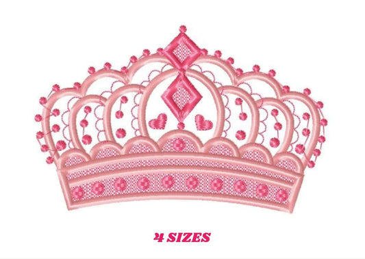 Crown embroidery designs - Princess crown embroidery design machine embroidery pattern - Beauty Pageant Crown design - princess queen crown
