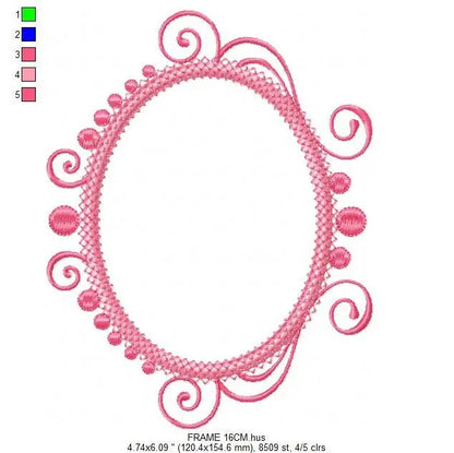 Round Frame embroidery designs - Frame Monogram Applique Design Shape embroidery pattern - Monogram quilt -Instant digital download pes jef Marcia Embroidery