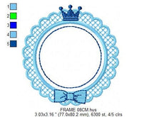 Load image into Gallery viewer, Crown embroidery designs - Frame embroidery design machine embroidery pattern - baby embroidery file - frame shape crown instant download
