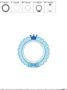 Crown embroidery designs - Frame embroidery design machine embroidery pattern - baby embroidery file - frame shape crown instant download